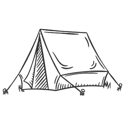 doodle outline of tent